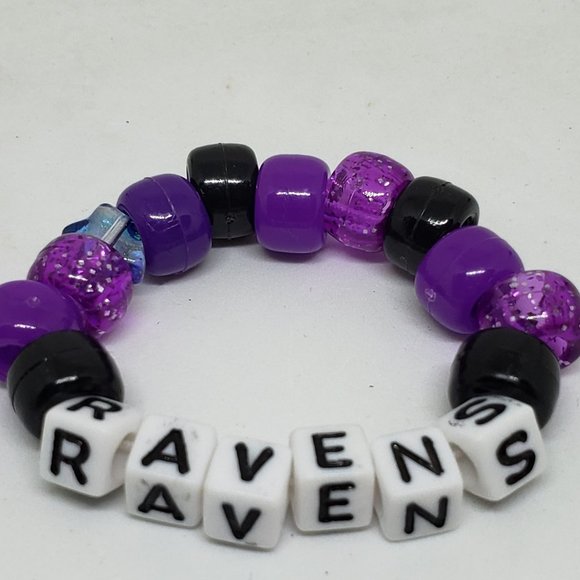 Toddlers Baltimore Ravens Beaded Sports Bracelet